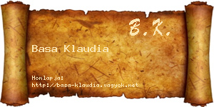 Basa Klaudia névjegykártya